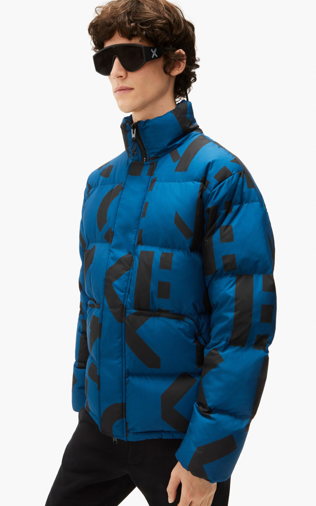 Doudoune Kenzo Sport monogram Homme Bleu Foncé | YRNC-81642